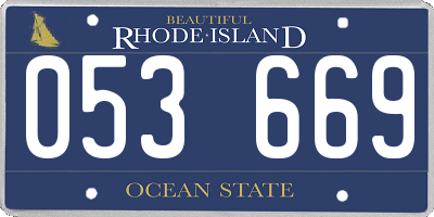 RI license plate 053669