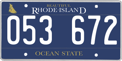 RI license plate 053672