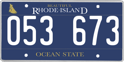 RI license plate 053673