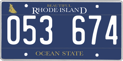 RI license plate 053674