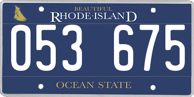 RI license plate 053675