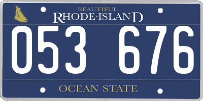 RI license plate 053676