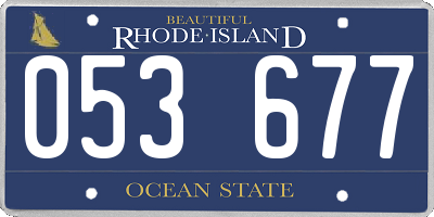RI license plate 053677