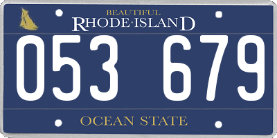 RI license plate 053679