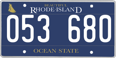 RI license plate 053680