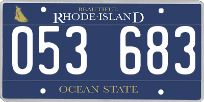 RI license plate 053683