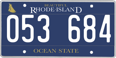 RI license plate 053684