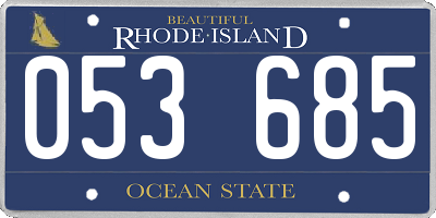 RI license plate 053685