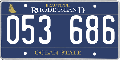 RI license plate 053686