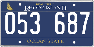 RI license plate 053687