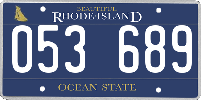 RI license plate 053689