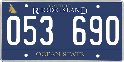 RI license plate 053690