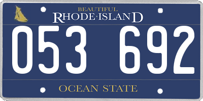 RI license plate 053692