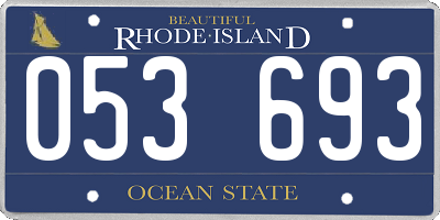 RI license plate 053693