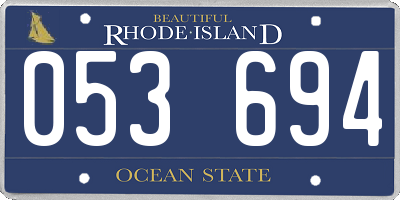 RI license plate 053694