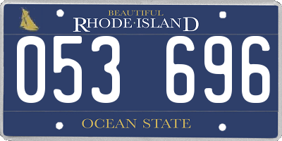 RI license plate 053696
