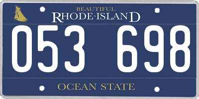 RI license plate 053698