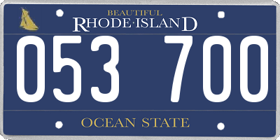 RI license plate 053700