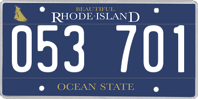 RI license plate 053701