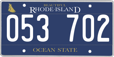 RI license plate 053702