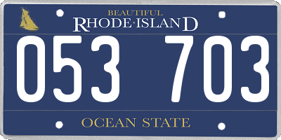RI license plate 053703