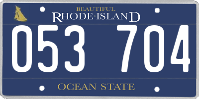 RI license plate 053704