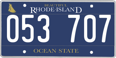RI license plate 053707