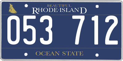 RI license plate 053712