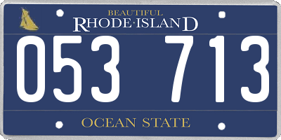 RI license plate 053713