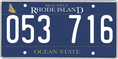 RI license plate 053716