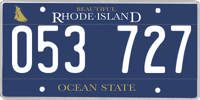 RI license plate 053727