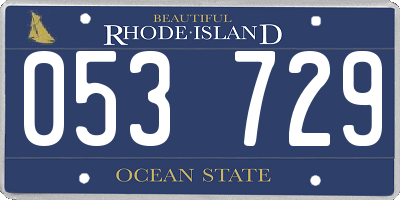 RI license plate 053729