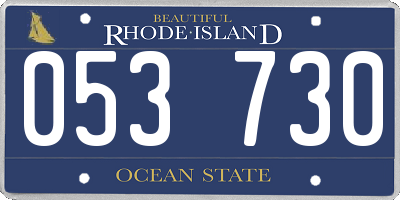 RI license plate 053730