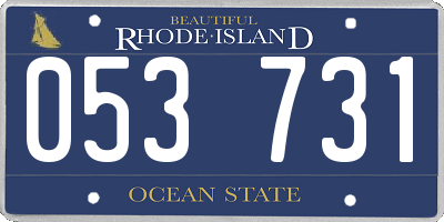 RI license plate 053731