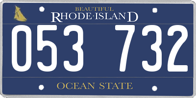 RI license plate 053732