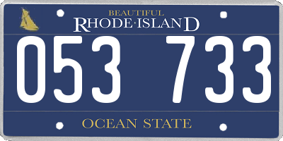 RI license plate 053733