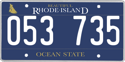 RI license plate 053735