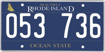 RI license plate 053736