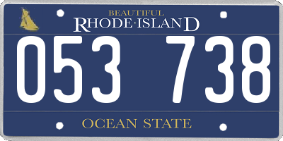 RI license plate 053738
