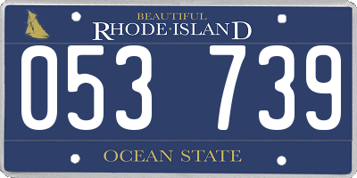 RI license plate 053739