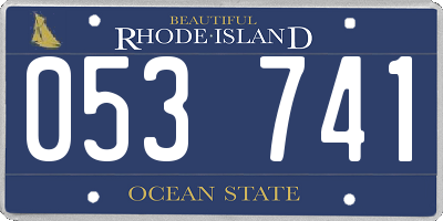 RI license plate 053741