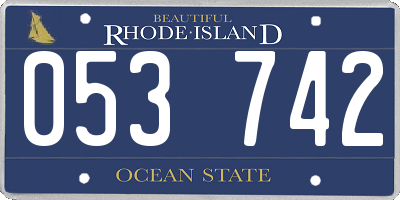 RI license plate 053742