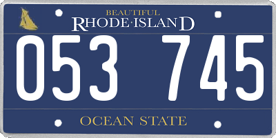 RI license plate 053745