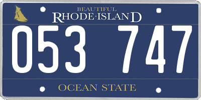 RI license plate 053747
