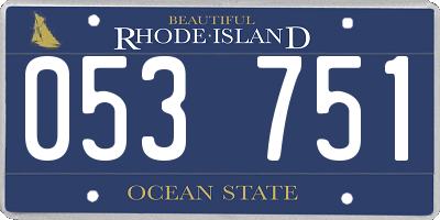 RI license plate 053751