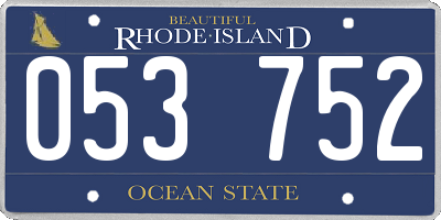 RI license plate 053752