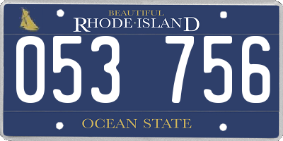 RI license plate 053756
