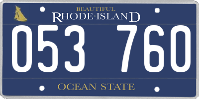 RI license plate 053760