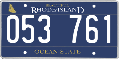 RI license plate 053761