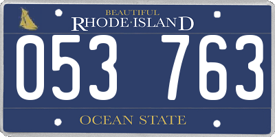 RI license plate 053763